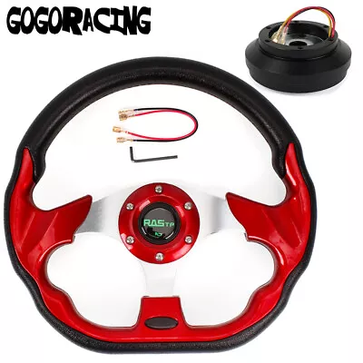 12.5  Red Steering Wheel With Hub Adapter Kit 174H For Ford Mustang 1984-2004 • $67.99