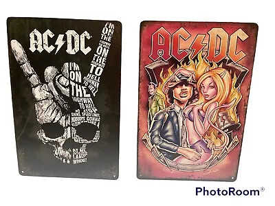 $20.95 • Buy Ac/dc Promo Metal Posters Tin Sign Concert Album Cover Back In Black Hells Bells