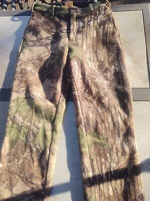 Cabela's Men's Medium Brown Whitetail Clothing Polar Fleece Real Tree Pants • $45.99