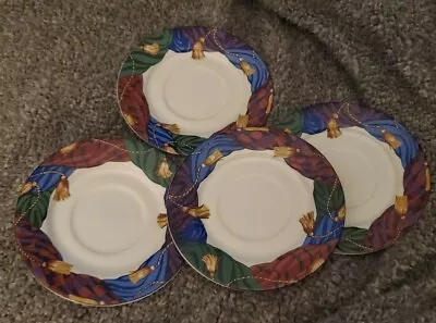 Set Of 4 Sue Zipkin Vitromaster Curtain Call Small Salad Plates • $19