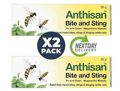 2 Pack Anthisan Bite & Sting Cream Relief From Insect Bites • £8.49