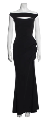 $275 • Buy Zac Posen Bondage Plunge Neckline, Black Dress, Women's Size 8