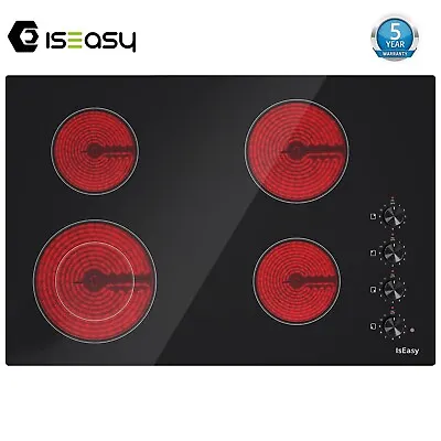 30 In Electric Cooktop 4 Burners Drop-in Ceramic Glass Stove Top Knob Control US • $195.99