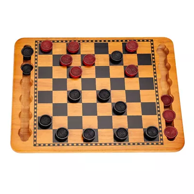 WE Games Traditional Red & Black Checkers Set Solid Wood Board With Grooves • $37.99