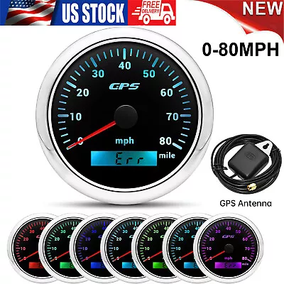 $51.98 • Buy 85MM Waterproof GPS Speedometer Odometer 0-80MPH Gauge For Boat Car Marine Truck