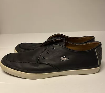 Lacoste Mens Black Leather Shoes Mens US 10 UK 9 • $40