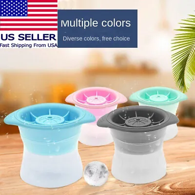 4x Ice Ball Maker Mold - Silicone Lid Large Round 2.5in Sphere Cube For Whiskey • $8.33