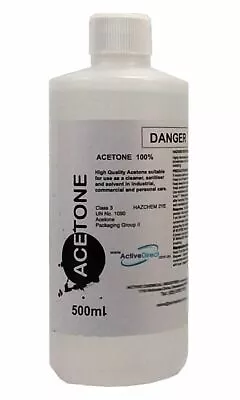 Acetone 100% Acrylic Nail Polish / Paint Remover Fibre Glass Cleaner 500ml • $16.50