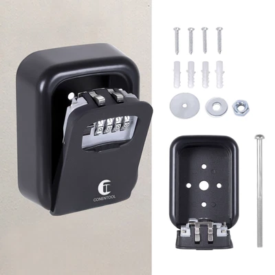 £8.99 • Buy CONENTOOL Wall Mounted Key Security Lock Box 4 Digit Combination Outdoor Indoor