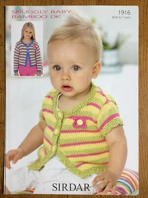 £2.20 • Buy SIRDAR SNUGGLY BABY BAMBOO DK 1916 BABYS CARDIGANS KNITTING PATTERN Birth-7