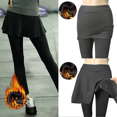 £16.51 • Buy Women Sexy Slim Leggings Pants Skinny Pencil Trousers With Skirt Fake Two Pieces