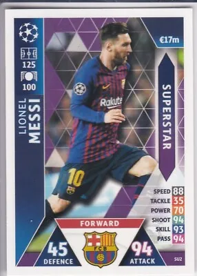 LIONEL MESSI Topps UEFA Superstar #SU2 Barcelona Soccer Card Futbol INTER MIAMI! • $0.99