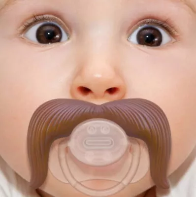 Mustache Pacifier Party Gift Beard Soothie Man Funny Baby BPA Free USA Ship  • $10.99