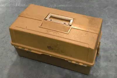 Plano Model 8106 6-Tray Vintage Tackle Box Two Tone Brown Fishing Bass Musky • $19.99