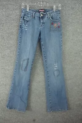 Bubblegum Jeans Womens Juniors Size 3 Low Rise Flare Embroidered • $19.99