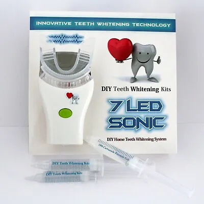 $34.99 • Buy Teeth Whitening Kit - 7 LED Sonic Light - 3 X 5ml Gel - DIY Teeth Whitening Kits