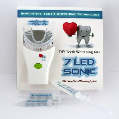 $34.99 • Buy Teeth Whitening Kit - 7 LED Sonic Light - 3 X 5ml Gel - DIY Teeth Whitening Kits