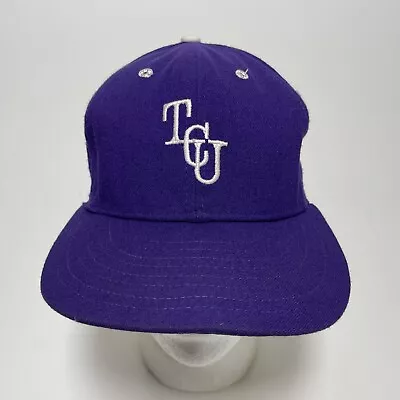 Vintage TCU Horned Frogs Hat Cap Embroidered Fitted New Era Pro Model Made USA • $24.37