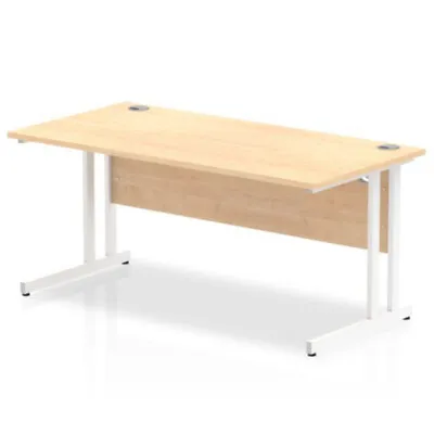 Impulse 1600/800 Rectangle White Cantilever Leg Desk Maple • £189.67