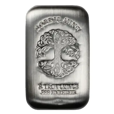 Nordic Mint 5 Oz Silver Bar .999 Fine Poured Bar Made In Fargo North Dakota • $169.99