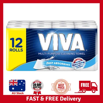 Pack Of 12 Viva Paper Towel White 12 Rolls 60 Sheets Per Roll | FREE SHIPPING  • $31.12