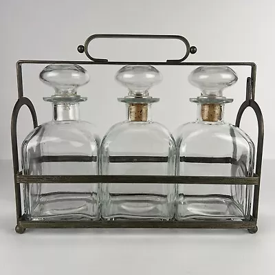 Vintage Tantalus Italy Glass Liquor Decanter 3 Bottles Italian • $147