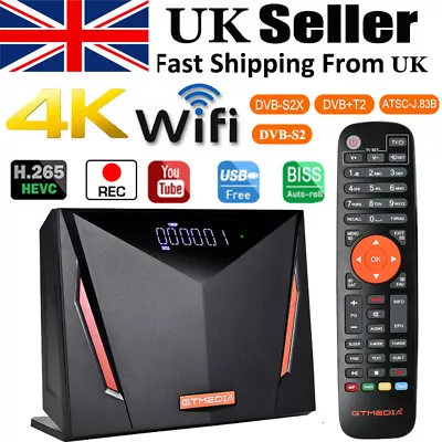 UK UHD 4K DVB-S2/S2X/T2/C Satellite Terrestrial Sat Combo TV Box For Freesat Sky • £79.99