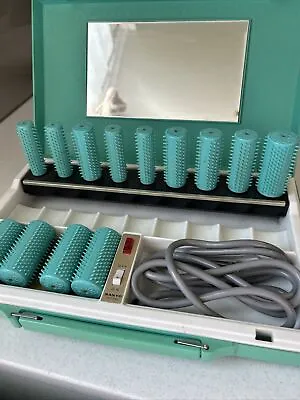Vintage Hair Curlers By Sanyo Electric Heated Rollers In Case 1970's • $39.95