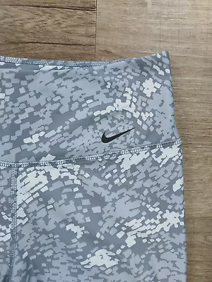 Nike Women's Dri-Fit Leggings Gray Geometric Design Size Small Inside Pocket • $15.75