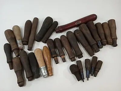 Lot Of 28 Vintage Hand File Wooden Handles - Craftsman Lutz • $44.99