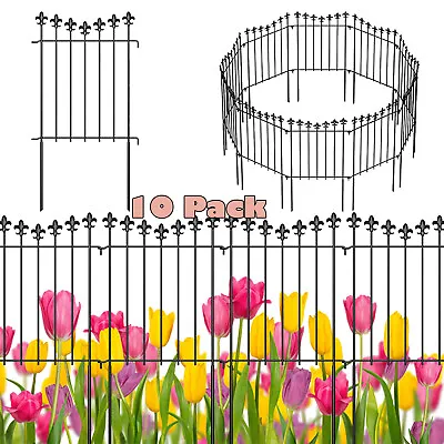 10ft Decorative Garden Fence Animal Barrier Panels Rustproof For Yard Dog Border • $25.99