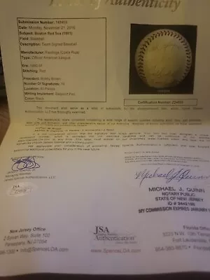 1991 BOSTON RED SOX Team Signed BASEBALL Ball JSA Loa WADE BOGGS~JOE MORGAN +17 • $149.99