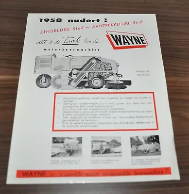 $9.99 • Buy 1958 Wayne Vacuum Sweeper Truck Specification Sales Brochure Prospekt