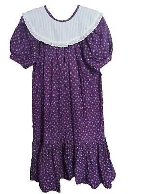 Vtg  Prairie Farm MODEST Dress Costume  Small Calico Purple  • $14.99