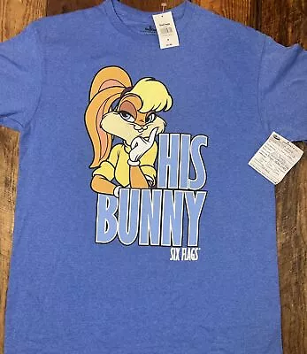 (MED) Six Flags Adult LOLA BUNNY ‘His Bunny’ Shirt LOONEY TUNES Bugs Bunny NWT • $24.99