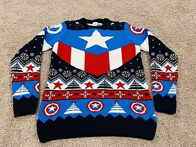 $35 • Buy Marvel Captain America Colorful Ugly Pullover Christmas Sweater Size XS