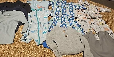 Baby Boy Clothes Bundle  PJ's Onsies Long Sleeved Tops Good Condition Size 0 • $20
