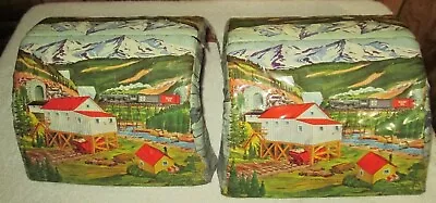 Lot Of 2 Old 1950 Mar Toys Tin Litho O Scale Train Tunnels 014 2pc Mt Coal Scene • $32