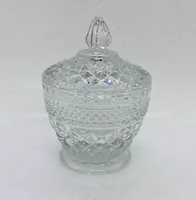 Vintage 1970s Crystal Glass Jar With Lid Counter Top Candy Sugar Art Decor X1 • $62.22