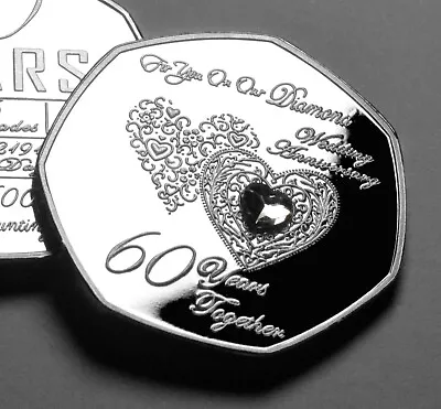 £6.99 • Buy On Our 60th WEDDING ANNIVERSARY Commemorative. Diamond/Gem. Gift/Present. 60