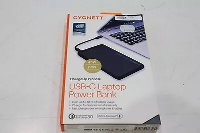 Cygnett ChargeUp Pro 20K MAh USB-C Laptop Power Bank - Black • $95