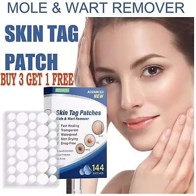 144pcs Skin Tag Remover Patches Quick Effective Mole Wart Removal Pad Sticker US • $6.88