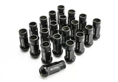 MUTEKI SR48 Black 12X1.5 48MM Extended Open Ended 20 Pcs Lug Nuts Set Cone Seat • $79