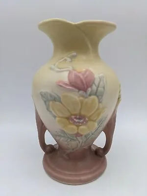 Vintage Hull Magnolia Vase Yellow And Mauve Hull USA Pottery 437 Matte Finish • £25.99