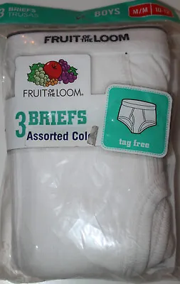 Fruit Of The Loom (3-PACK) Boys White 100% Cotton Briefs Underwear Medium 10-12 • $12.99