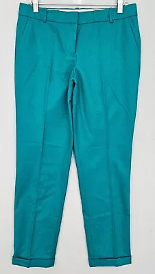 J.Crew Cafe Capri Pants Womens 6T Tall Blue 100% Wool Cuffed 30x30 • $9.94