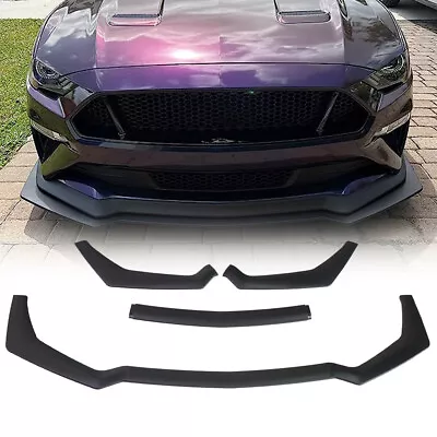 Matte Black Front Bumper Spoliter Splitter Lip Kit For Ford Mustang GT 2018-2024 • $59.39