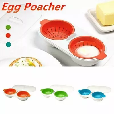 Microwave Eggs Draining Egg Boiler Double Cup Yolk Protein Filter Separator • £7.15