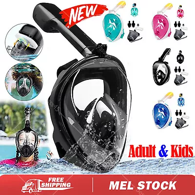 Adult Kid Full Face Snorkel Mask Set Anti-fog Safe Diving Goggles For GoPro Swim • $18.99