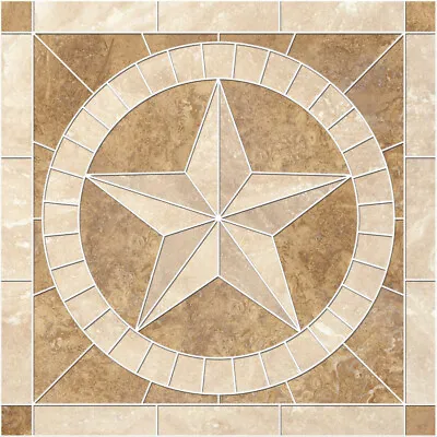 Texas Star Natural Stone Travertine Mosaic Tile Medallion - Choose Your Size! • $1450
